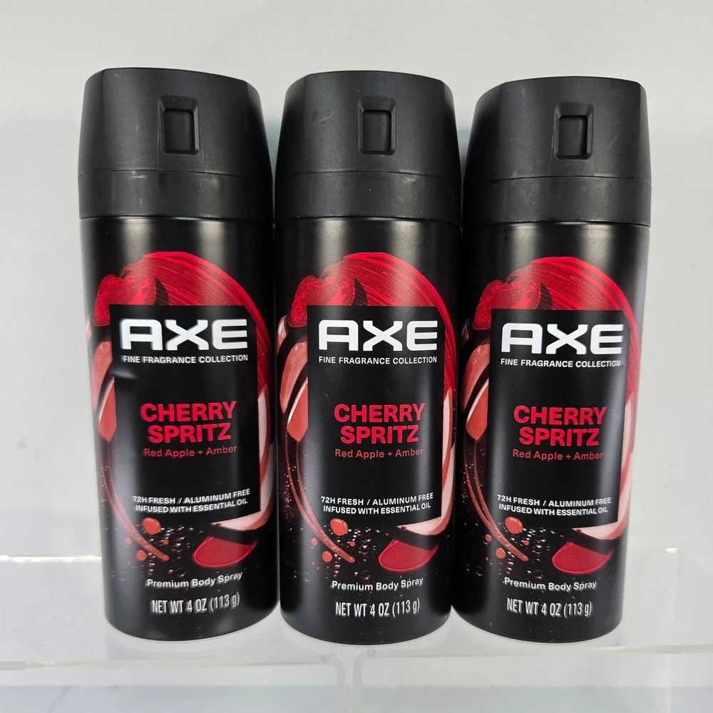 3 Pack AXE Fine Fragrance Collection Cherry Spritz Body Spray 4oz